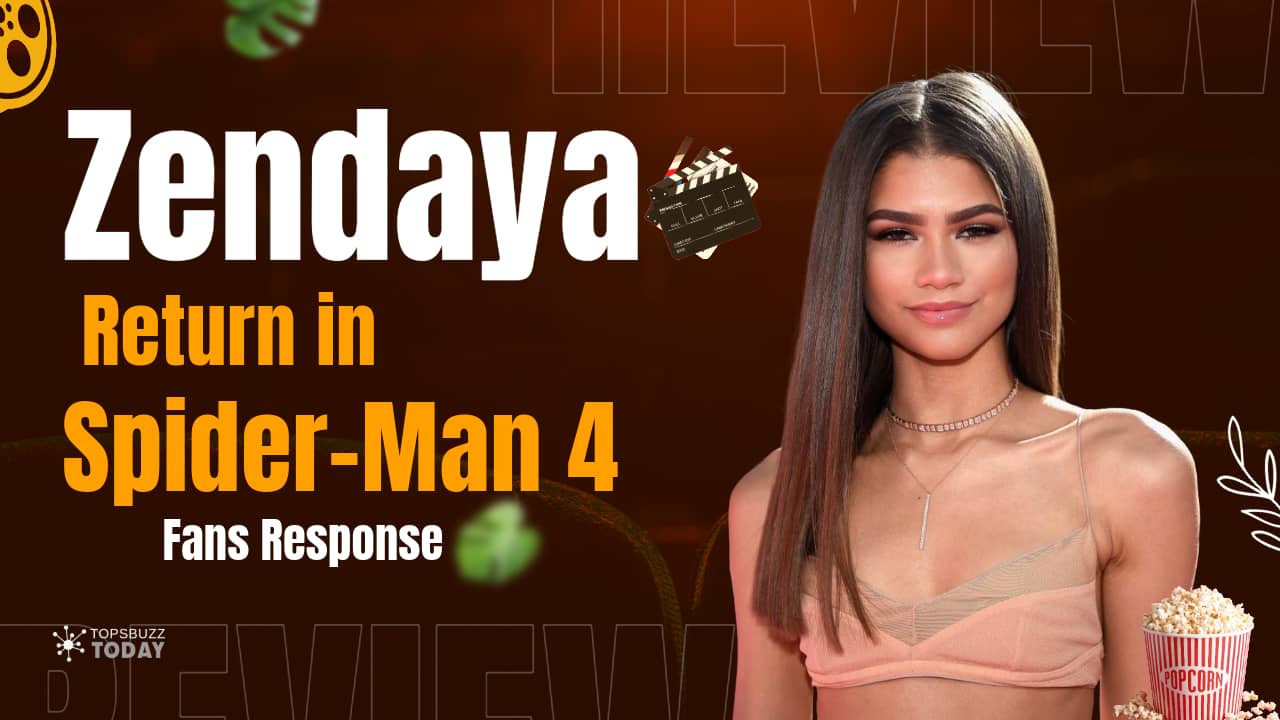 Zendaya Image and the text telling fans reaction on Zendaya's MJ's Return in Spider-Man 4